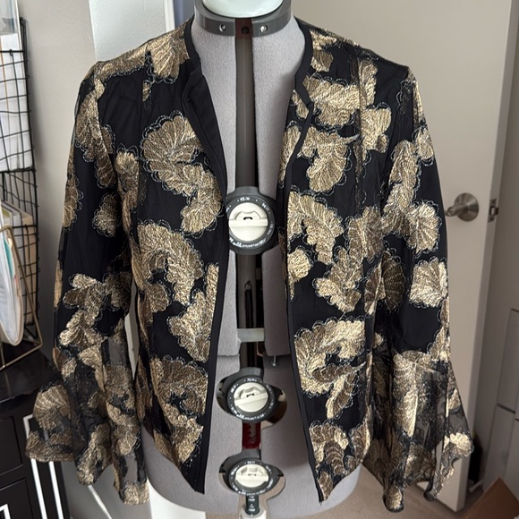 Anthropologie Jackets & Blazers - Gold leaf embroidery blazer